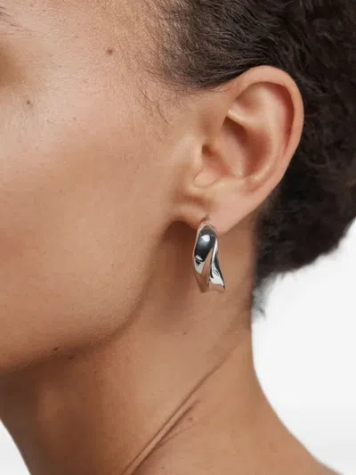 Monica Vinader Medium Nomade Hoop Earrings In Transparent