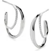 Monica Vinader Medium Nura Wrap Hoop Earrings In Metallic