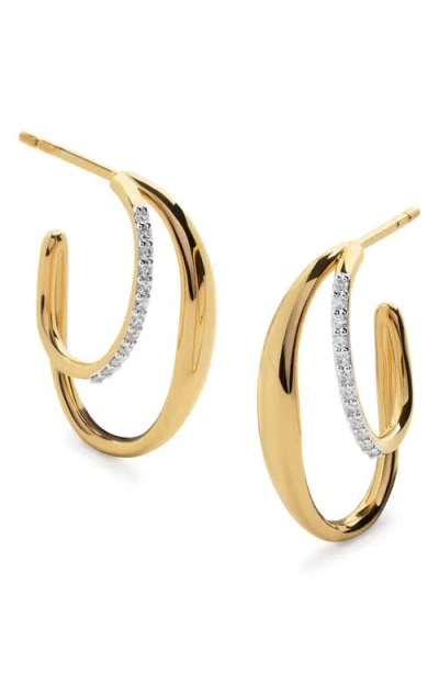 Monica Vinader Medium Nura Wrap Hoop Earrings In Gold