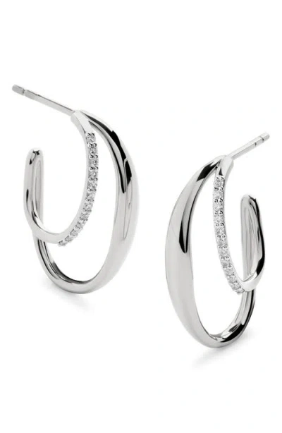 Monica Vinader Medium Nura Wrap Hoop Earrings In Sterling Silver