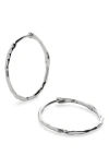 Monica Vinader 14k White Gold Medium Siren Hoops In Metallic
