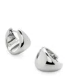 Monica Vinader Medium Sterling Silver Tapered Huggie Earrings In White