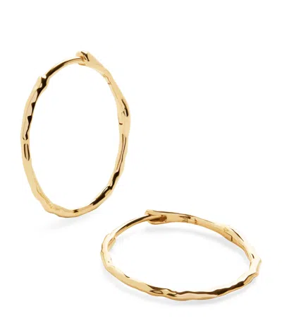 Monica Vinader Medium Yellow Gold Siren Hoop Earrings In Brown