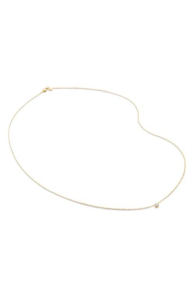 Monica Vinader Mini Diamond Pendant Necklace In Gold