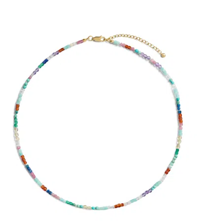 Monica Vinader Mini Gold Vermeil And Gemstone Freedom Necklace