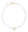 Monica Vinader Mini Gold Vermeil And Pearl Heart Necklace In Gold