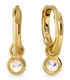 Monica Vinader Mini Gold Vermeil And White Topaz Gemstone Huggie Earrings In Gold