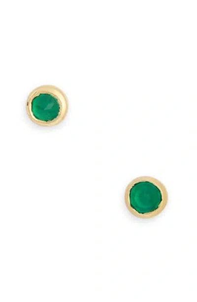Monica Vinader Mini Green Onyx Stud Earrings