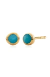Monica Vinader Mini Green Onyx Stud Earrings In Blue