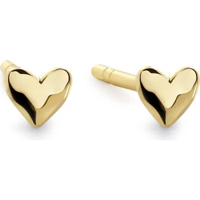 Monica Vinader Gold Mini Heart Stud Earrings
