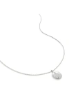 Monica Vinader Mini Id Locket Necklace In Sterling Silver