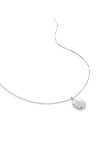 Monica Vinader Mini Id Locket Necklace In Sterling Silver