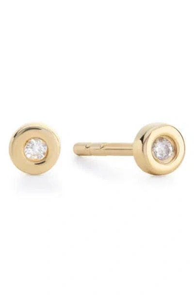 Monica Vinader Mini Linear Diamond Stud Earrings In Gold