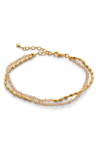 Monica Vinader Mini Nugget Beaded Layered Bracelet In Gold