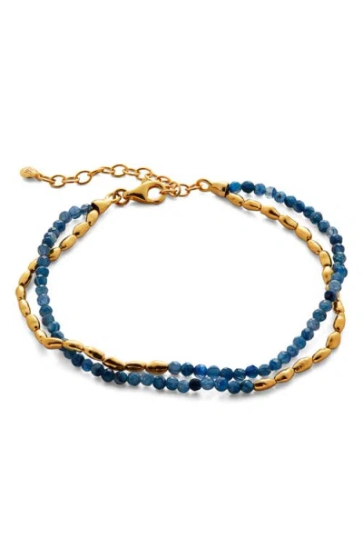 Monica Vinader Gold Mini Nugget Gemstone Beaded Bracelet Kyanite In 18ct Gold