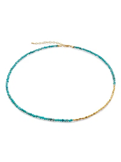 MONICA VINADER MINI NUGGET BEADED TURQUOISE NECKLACE