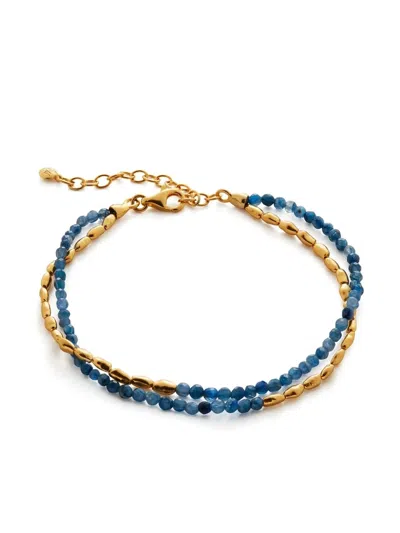 Monica Vinader Gold Mini Nugget Gemstone Beaded Bracelet Kyanite In 18ct Gold
