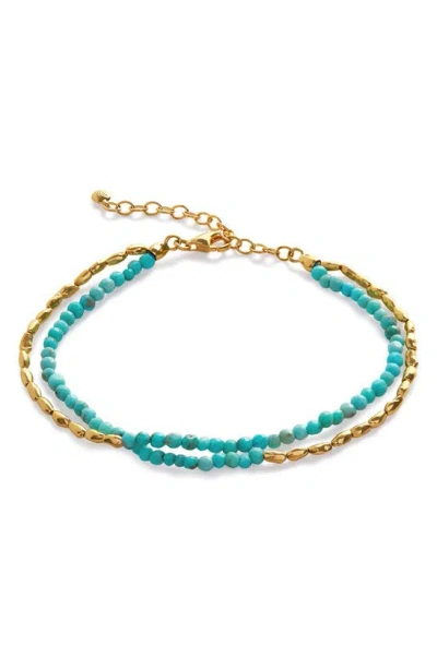 Monica Vinader Mini Nugget Layered Stone Bracelet In Gold