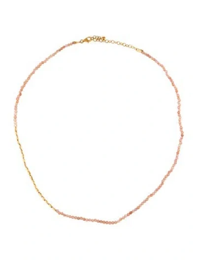 Pre-owned Monica Vinader Mini Nugget Sunstone Beaded Necklace, 18" In Multicolor