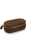 Monica Vinader Mini Oval Suede Jewellery Box In Brown