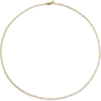 Monica Vinader Mini Paper Clip Chain Necklace In Gold