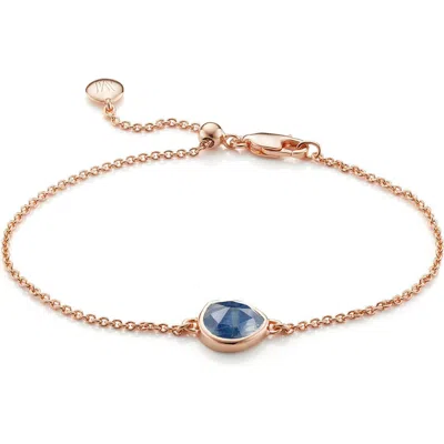 Monica Vinader Mini Siren Fine Chain Bracelet In Rose Gold/ Kyantie