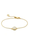 Monica Vinader Mini Siren Fine Chain Bracelet In Moonstone/yellow Gold