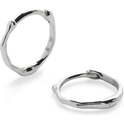 Monica Vinader Mini Siren Huggie Hoop Earrings In Metallic