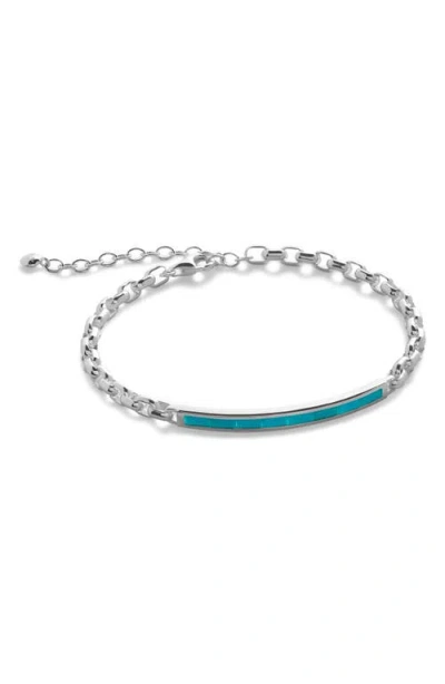 Monica Vinader Mini Turquoise Baguette Bracelet In Sterling Silver / Turquoise