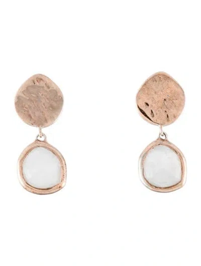 Pre-owned Monica Vinader Moonstone Labradorite Drop Earrings In Multicolor
