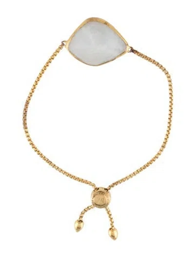 Pre-owned Monica Vinader Moonstone Labradorite Siren Nugget Cocktail Friendship Chain Bracelet, 8.75" In Multi