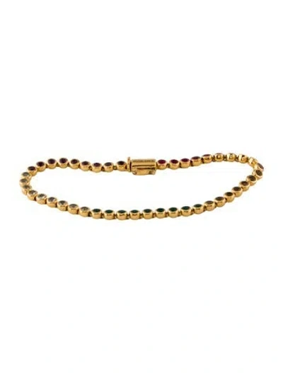 Pre-owned Monica Vinader Multistone Essential Tennis Bracelet, 7.5" In Multicolor