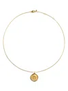 Monica Vinader Initial Stamp Pendant Necklace In Gold