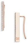 Monica Vinader Naida Diamond Climber Earrings In Gold