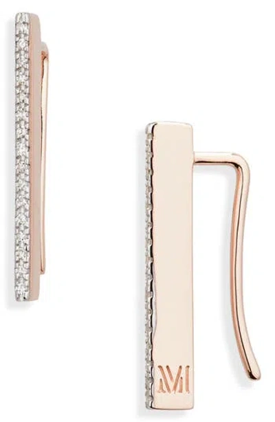 Monica Vinader Naida Diamond Climber Earrings In Gold