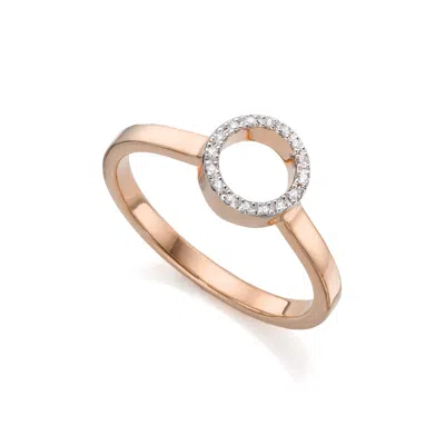 Monica Vinader Naida Diamond Mini Circle Open Ring, Rose Gold Vermeil On Silver