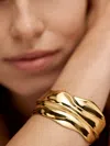 Monica Vinader Gold Vermeil Wave Triple Ring In Gold