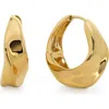 Monica Vinader Womens Nomade Medium 18ct Yellow Gold Vermeil Hoop Earrings In Gold