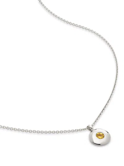 Monica Vinader Sterling Silver November Birthstone Chain Necklace Citrine