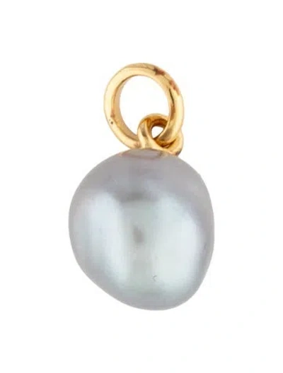 Pre-owned Monica Vinader Nura Baroque Pearl Pendant Charm In Multi