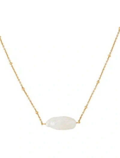 Pre-owned Monica Vinader Nura Biwa Pearl Necklace, 18" In Multi
