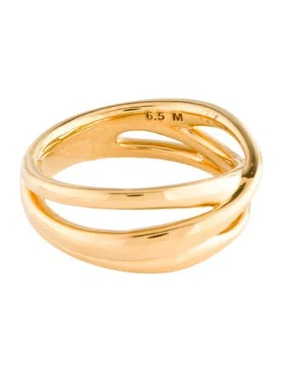 Pre-owned Monica Vinader Nura Crossover Band Ring In Multi