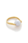 Monica Vinader Ring Mit Perlen In 18ct Gold Vermeil/silver