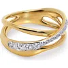 Monica Vinader Nura Lab-created Diamond Crossover Ring In Gold