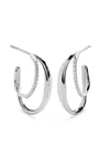 Monica Vinader Medium Nura Wrap Hoop Earrings In Silver