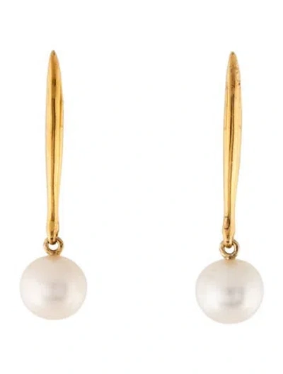 Pre-owned Monica Vinader Nura Pearl Drop Earrings In Multicolor