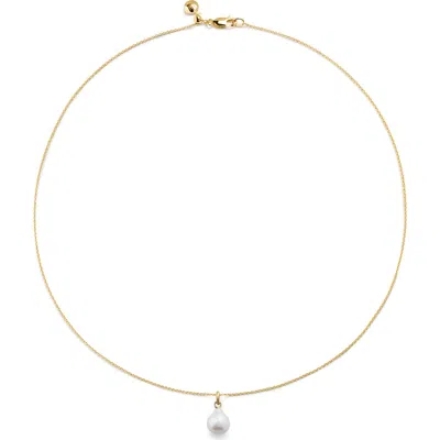Monica Vinader Nura Pearl Pendant Necklace In Gold