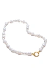 Monica Vinader Nura Reef Irregular Freshwater Pearl Necklace In 18ct Gold Vermeil / Pearl
