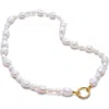 Monica Vinader Nura Reef Irregular Freshwater Pearl Necklace In 18ct Gold Vermeil/pearl