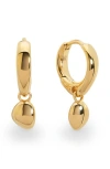 Monica Vinader Nura Stone Huggie Hoop Earrings In Gold